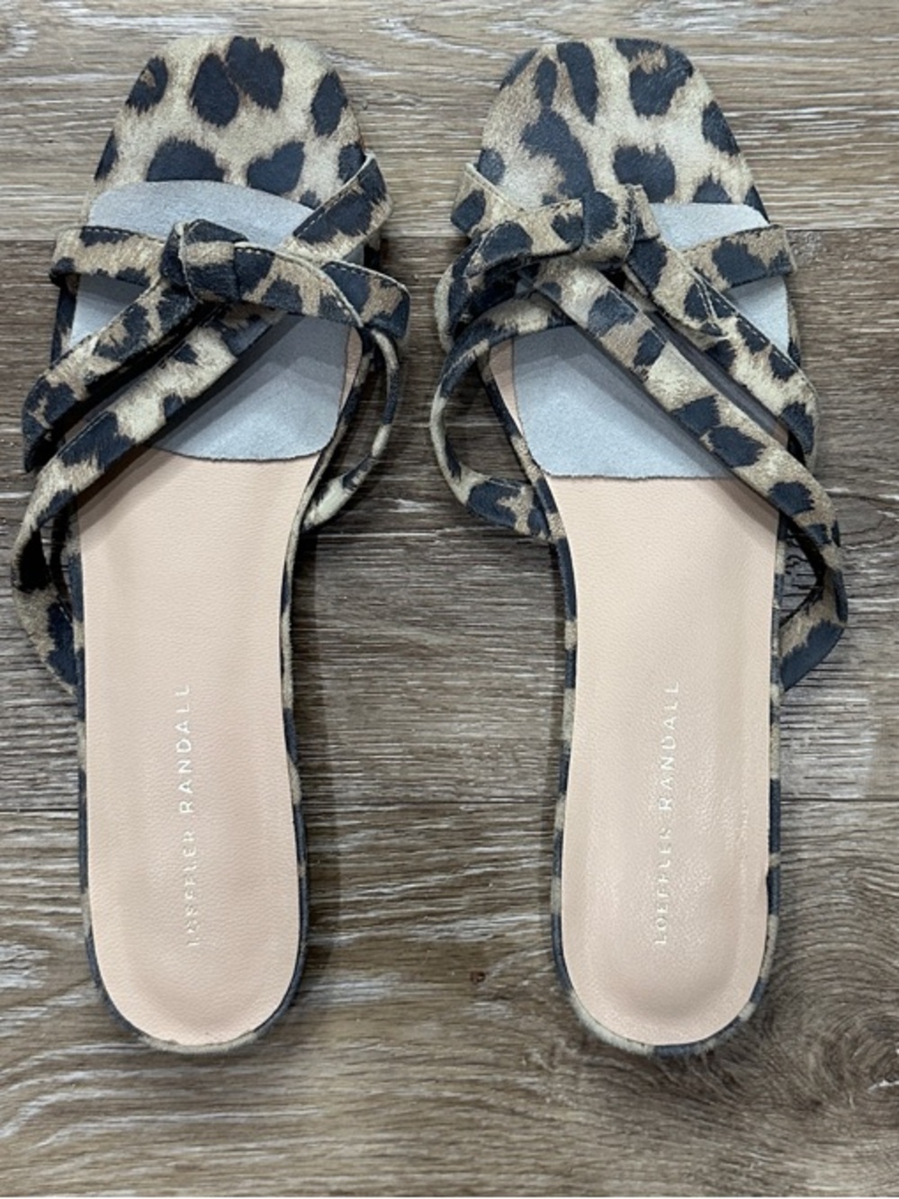 Loeffler Randall Leopard Print Slide Mules in Tan, Black, Cream